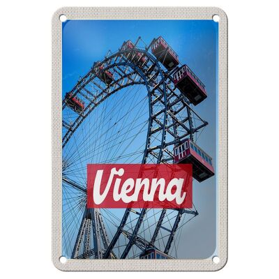 Cartel de chapa de viaje, 12x18cm, Viena, Austria, Prater, cartel de viaje de vacaciones