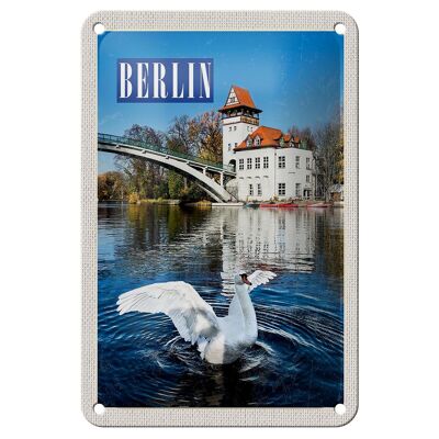 Cartel de chapa de viaje, 12x18cm, Berlín, Alemania, cartel del río Spree