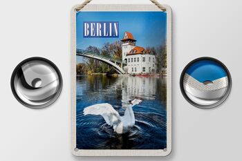 Panneau de voyage en étain, 12x18cm, Berlin, allemagne, signe de la rivière Spree 2