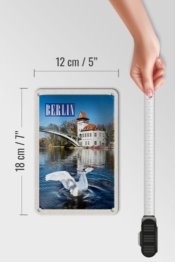 Panneau de voyage en étain, 12x18cm, Berlin, allemagne, signe de la rivière Spree 5