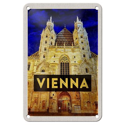 Targa in metallo da viaggio 12x18 cm Vienna Austria Cartello della Cattedrale di Santo Stefano