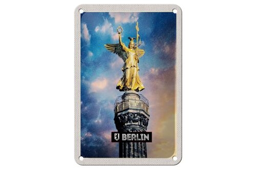 Blechschild Reise 12x18cm Berlin DE Alexanderplatz Siegessäule Schild