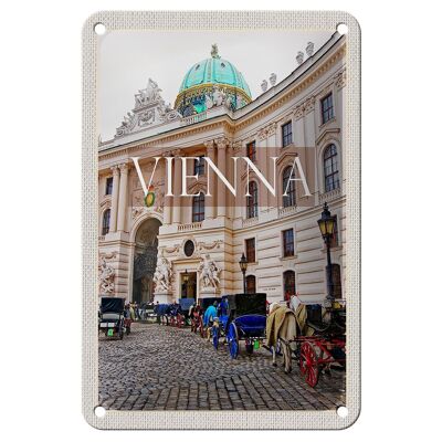 Targa in metallo da viaggio 12x18 cm Vienna Austria Chiesa Mosaico