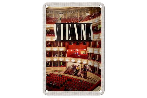 Blechschild Reise 12x18cm Wien Österreich Opera Theater Reise Schild