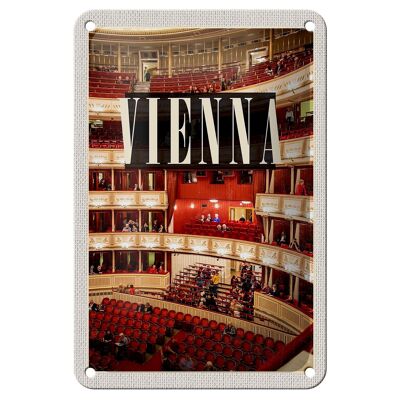 Tin sign travel 12x18cm Vienna Austria Opera Theater travel sign