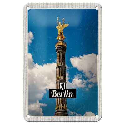 Cartel de chapa de viaje, 12x18cm, Berlín DE, destino de viaje, columna de la victoria
