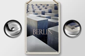 Panneau de voyage en étain, 12x18cm, Berlin, allemagne, Antique, signe de voyage 2
