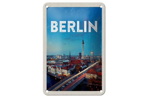 Blechschild Reise 12x18cm Berlin Deutschland Fernsehturm Schild