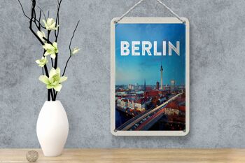 Panneau de voyage en étain, 12x18cm, tour de télévision de Berlin, allemagne 4