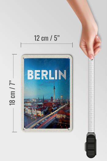 Panneau de voyage en étain, 12x18cm, tour de télévision de Berlin, allemagne 5
