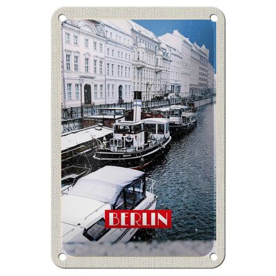 Cartel de chapa de viaje 12x18cm Berlín Alemania BRD cartel con imagen