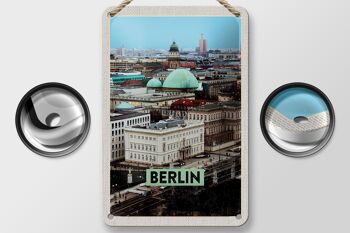 Panneau de voyage en étain, 12x18cm, Berlin, allemagne, vue de Berlin 2