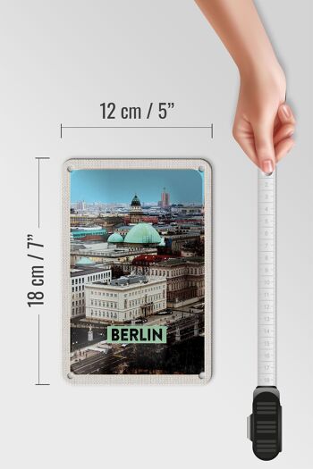 Panneau de voyage en étain, 12x18cm, Berlin, allemagne, vue de Berlin 5