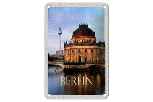 Blechschild Reise 12x18cm Berlin Deutschland Porträt Fluss Schild