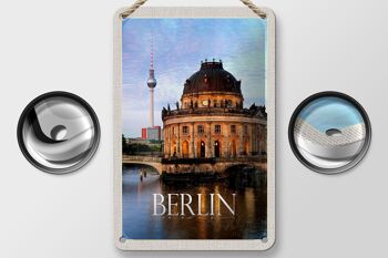 Panneau de voyage en étain, 12x18cm, Berlin, allemagne, Portrait, signe de rivière 2