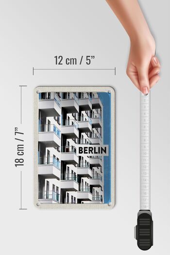 Panneau de voyage en étain, 12x18cm, Berlin, allemagne, nouveau bâtiment, panneau de voyage 5