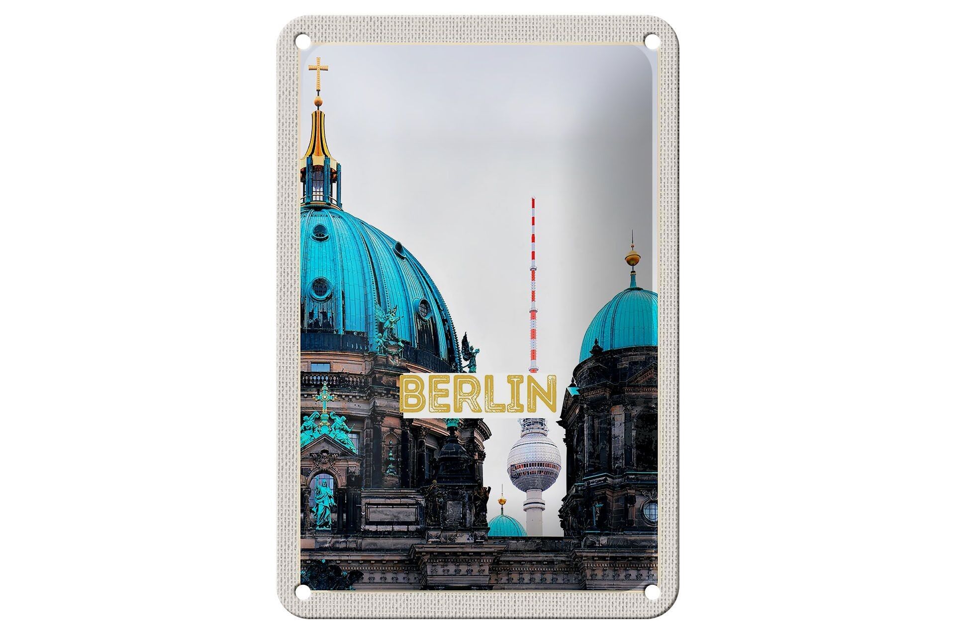 Cartel de chapa Travel 12x18cm Berlín Alemania TV. decoración