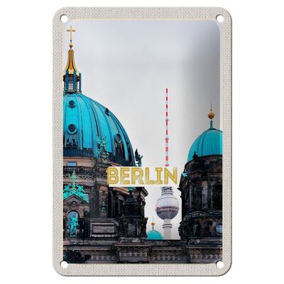 Cartel de chapa Travel 12x18cm Berlín Alemania TV. decoración