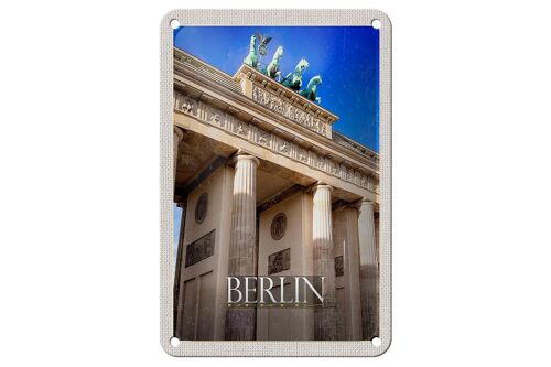Blechschild Reise 12x18cm Berlin Deutschland Brandenburger Trip Schild