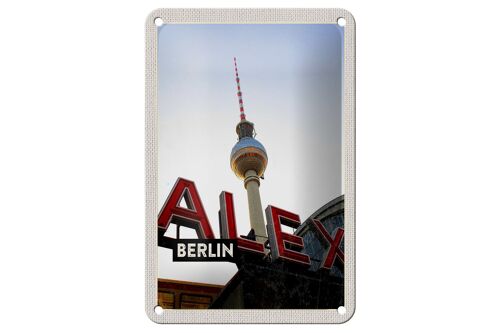 Blechschild Reise 12x18cm Berlin Deutschland Alex Fernsehturm Schild