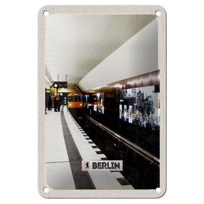 Cartel de chapa de viaje, decoración del metro de Berlín, Alemania, 12x18cm