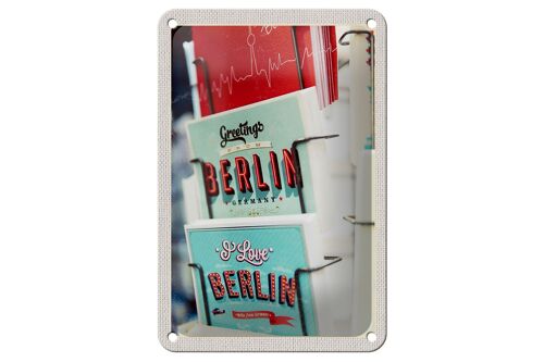 Blechschild Reise 12x18cm Berlin Deutschland Postkarte Dekoration