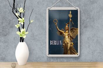 Panneau de voyage en étain, 12x18cm, colonne de victoire de Berlin, allemagne, signe doré 4