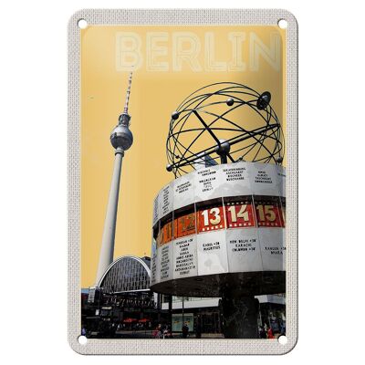Cartel de chapa de viaje, 12x18cm, cartel cuadrado del centro de la ciudad de Berlín, Alemania