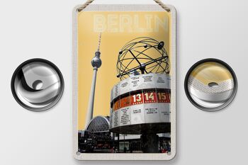Panneau de voyage en étain 12x18cm, panneau carré du centre-ville de Berlin, allemagne 2