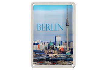 Panneau de voyage en étain, 12x18cm, Berlin, allemagne, vue de la ville 1