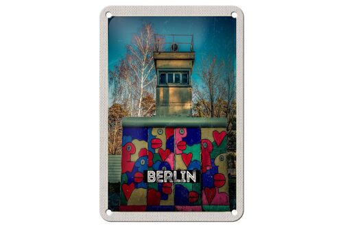Blechschild Reise 12x18cm Berlin Deutschland Bunt Gemälde Schild