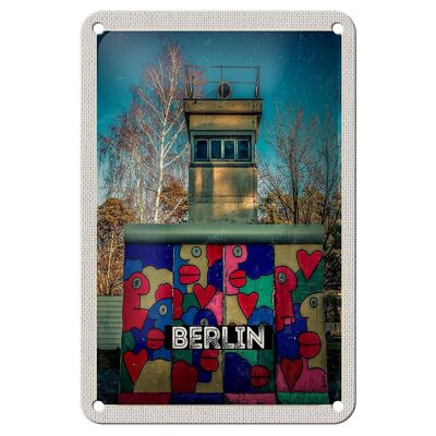 Blechschild Reise 12x18cm Berlin Deutschland Bunt Gemälde Schild