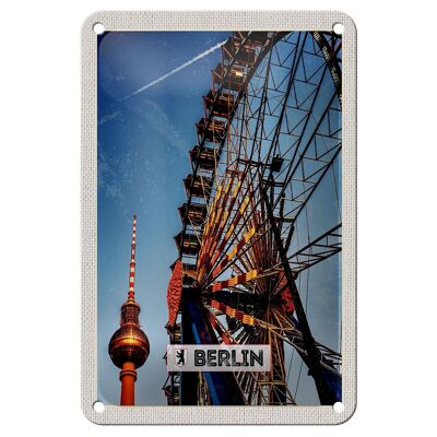 Cartel de chapa viaje 12x18cm decoración feria Berlín Alemania
