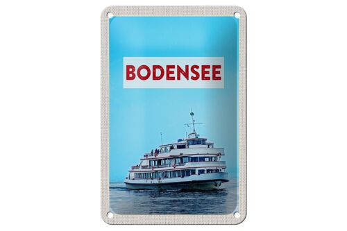 Blechschild Reise 12x18cm Bodensee Deutschland Schiff auf See Schild