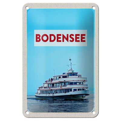 Blechschild Reise 12x18cm Bodensee Deutschland Schiff auf See Schild