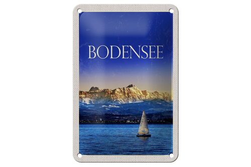 Blechschild Reise 12x18cm Bodensee Deutschland Bot See Dekoration