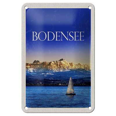 Blechschild Reise 12x18cm Bodensee Deutschland Bot See Dekoration