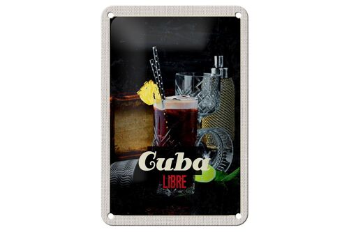Blechschild Reise 12x18cm Cuba Karibik Urlaub Getränke Libre Schild