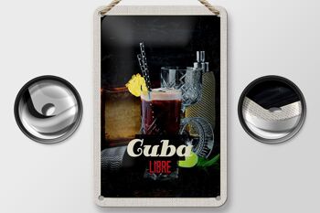 Signe en étain de voyage, 12x18cm, Cuba, caraïbes, vacances, boissons, signe Libre 2