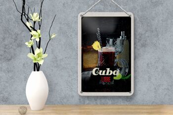 Signe en étain de voyage, 12x18cm, Cuba, caraïbes, vacances, boissons, signe Libre 4