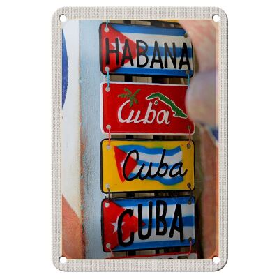 Targa in metallo da viaggio 12x18 cm Decorazione destinazione viaggio Cuba Caraibi Havana