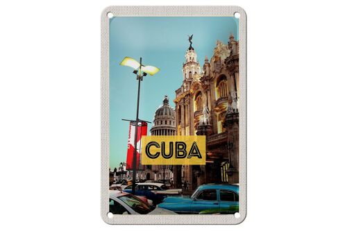 Blechschild Reise 12x18cm Cuba Karibik Innenstadt Urlaub Dekoration