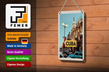 Panneau de voyage en étain 12x18cm, décoration de vacances du centre-ville de Cuba et des caraïbes 3