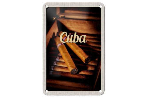 Blechschild Reise 12x18cm Cuba Karibik Kubanische Zigarette Schild