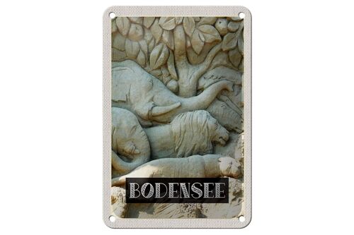 Blechschild Reise 12x18cm Bodensee Deutschland Tiere Statue Schild