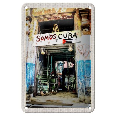 Blechschild Reise 12x18cm Cuba Karibik Somos Reise Urlaub Schild