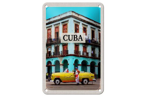 Blechschild Reise 12x18cm Cuba Karibik Oldtimer Haus Dekoration