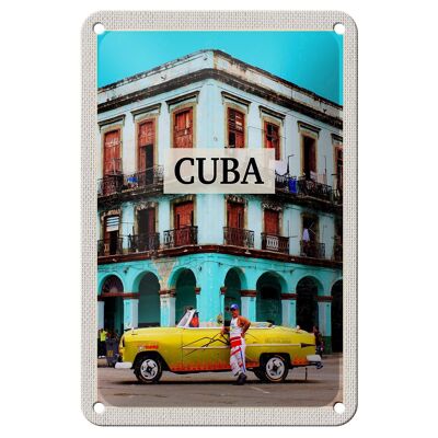 Targa in metallo da viaggio 12x18 cm Cuba Caraibi Auto d'epoca Decorazione della casa