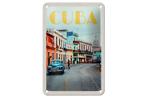 Blechschild Reise 12x18cm Cuba Karibik Stadtzentrum Stadt Dekoration