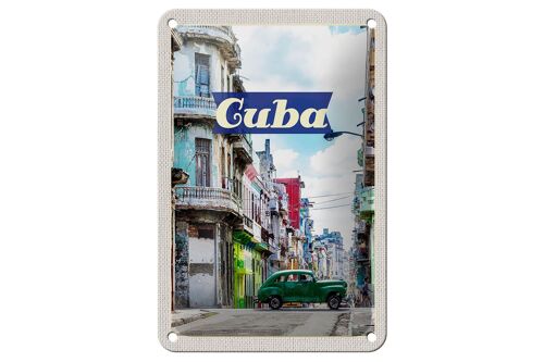 Blechschild Reise 12x18cm Cuba Karibik Gemälde Urlaub Dekoration